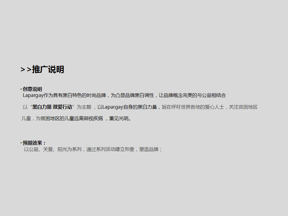 2017Lapargay夏秋品牌公益慈善简案【服饰】【活动策划】.pptx 第3页