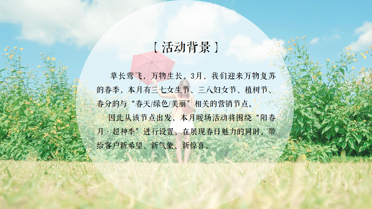2021地产项目&ldquo;阳春月&middot;超神季&rdquo;春季周末暖场活动策划方案【三月活动】.pptx 第3页