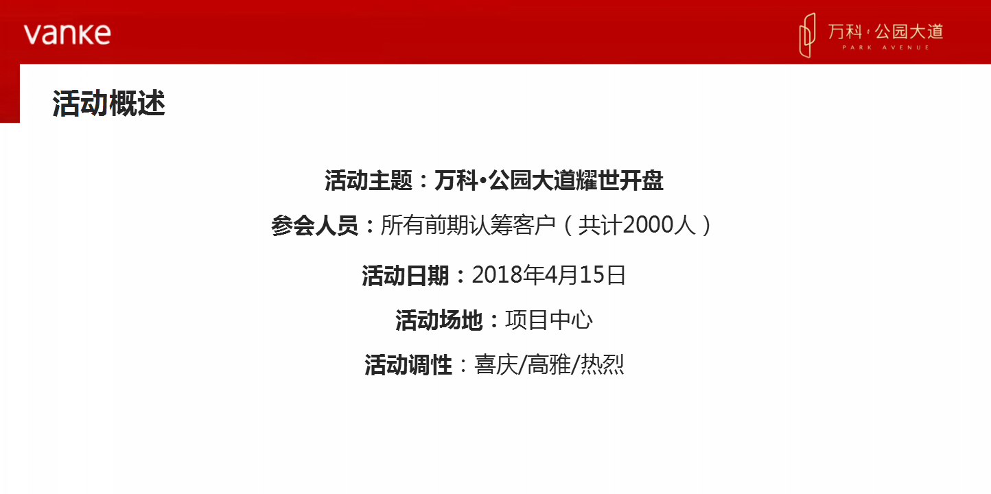 2018万科公园大道耀世开盘策划案【开盘活动】【地产】.pptx 第2页