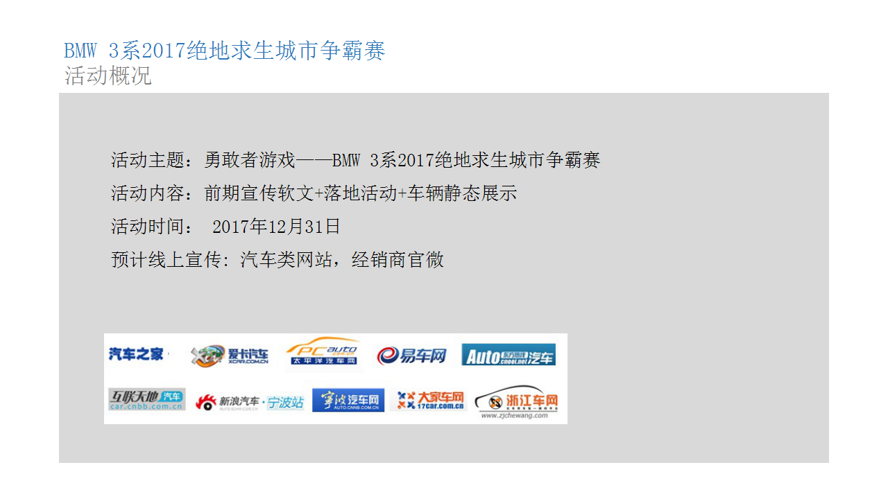 2017BMW3系绝地求生城市争霸赛策划案【汽车】【活动策划】.pptx 第3页