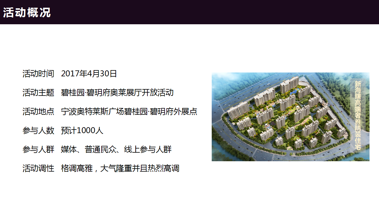 2017碧桂园碧玥府售楼处开放活动方案【开放活动】【地产】.pptx 第3页