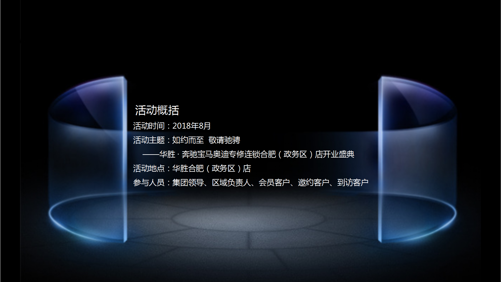 2018华胜奔驰宝马奥迪专修连锁（政务区）店开业盛典策划案【开业活动】【汽车】.pptx 第2页