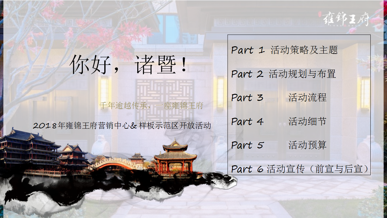2018雍锦王府营销中心及样板示范区开放活动策划案【开放活动】【地产】.pptx 第3页
