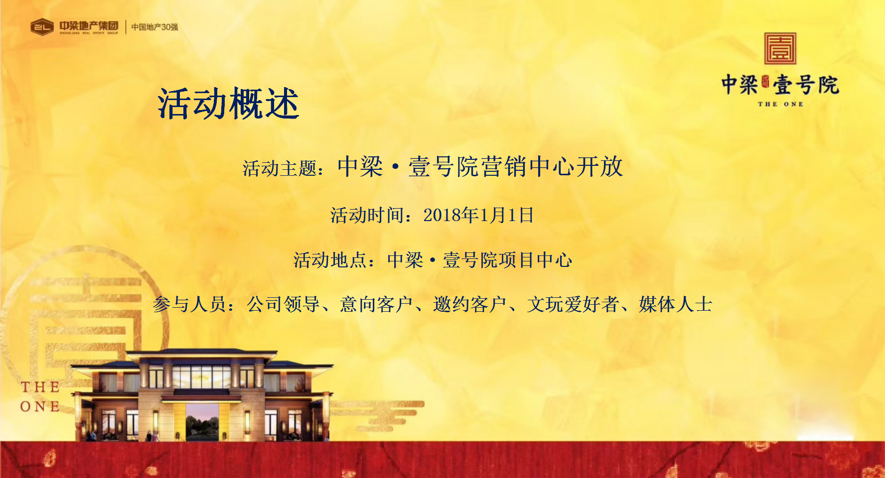 2018中梁壹号院营销中心开放策划案【开放活动】【地产】.pptx 第2页