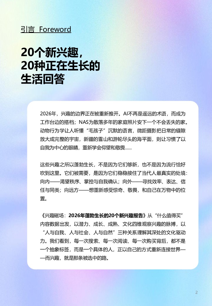 2026年蓬勃生长的20个新兴趣报告 第2页